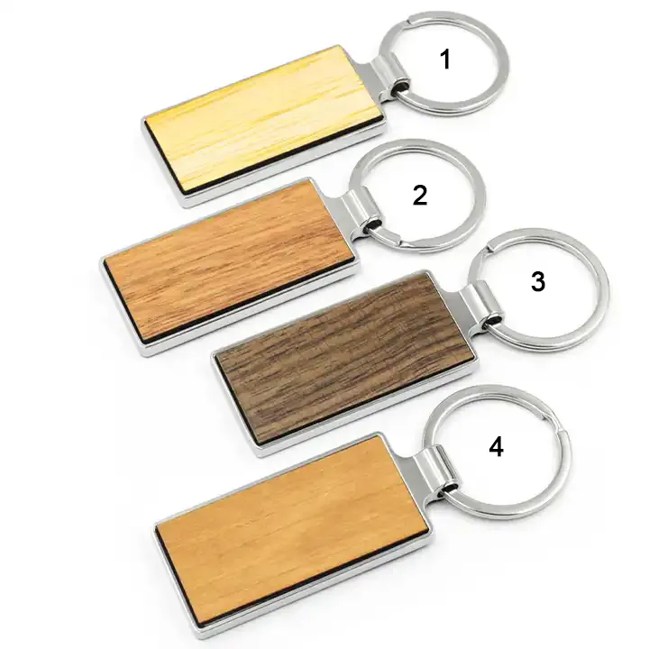 Promotional Business Gifts Laser Engraved Blanks Key Chain Wood Keyrings Porte Clef Bois Sublimation Products Wood Keychain