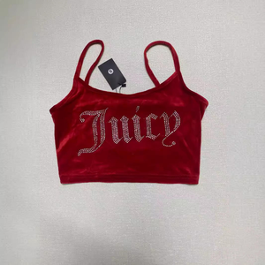 Nouveau style européen et américain, <span class=keywords><strong>camisole</strong></span> courte sexy avec strass, motif uni en velours, haut tendance pour fille, best-seller sur AliExpress - Product Image 4