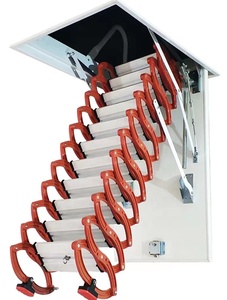 <span class=keywords><strong>Escalier</strong></span> <span class=keywords><strong>escamotable</strong></span> électrique moderne pour grenier, en acier au carbone épaissi, pliable et rétractable - Product Image 2