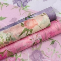 Papier d'emballage pour fleurs en papier vélin imperméable LUCIA, doublure pour bouquet, impression en gravure, tissus non tissés, 50 cm * 5 Y, 35 g, modèle