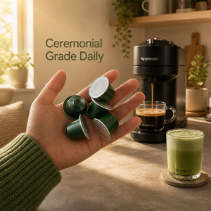 แคปซูลมัทฉะผสมพีช ใช้ได้กับเครื่องชงกาแฟเนสเพรสโซ รสผลไม้ ออร์แกนิก ชาเขียวเพื่อสุขภาพ บรรจุภัณฑ์แบบแพ็คใหญ่ - Product Image 1