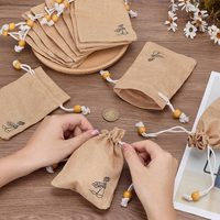 Sac à cordon en jute écologique, taille et couleur personnalisées, logo pour bijoux et sachets de lavande, pochette en toile de jute naturelle