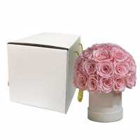 Grosir bunga mawar hadiah Valentine mewah dengan kotak mawar asli selamanya untuk dekorasi rumah