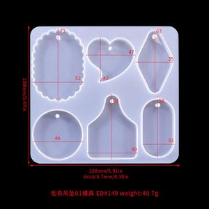 M40753 Pendentif Collier Pull Tablettes de Cire Irrégulières <span class=keywords><strong>Moule</strong></span> Ornement Os Rond <span class=keywords><strong>Moule</strong></span> Résine Silicone - Product Image 6