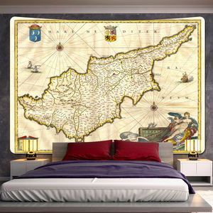Personalizado mapa <span class=keywords><strong>Medieval</strong></span> nostálgico decoración del hogar tapiz hippie bohemio colgante de pared dormitorio decoración de la pared tela de fondo - Product Image 4