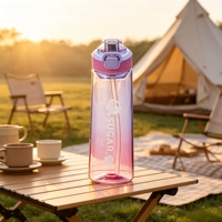 Bouteille d'eau anti-fuite en Tritan+PP avec couvercle à ouverture rapide, idéale pour la randonnée, le camping et l'école
