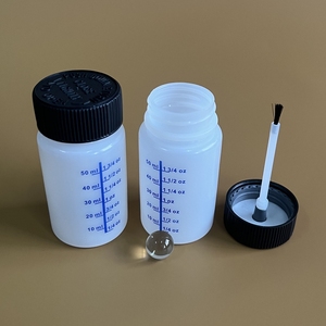 Bouteille en plastique vide de 60 ml en HDPE couleur naturelle de la marque TONBAY pour colle invisible anaérobie/UV avec bouchon à pinceau résistant aux enfants - Product Image 1