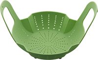Panier vapeur en silicone idéal pour cuire à la vapeur les légumes, le poisson et plus encore, compatible lave-vaisselle, résistant à la chaleur (vert)
