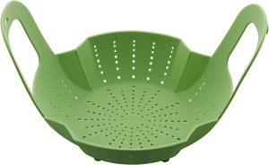 Panier vapeur en silicone idéal pour cuire à la vapeur les légumes, le poisson et plus encore, compatible lave-vaisselle, résistant à la chaleur (vert) - Product Image 2