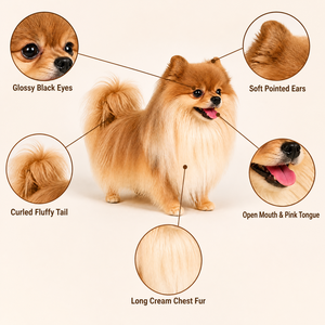 ตุ๊กตาสุนัขพันธุ์ปอมเมอเรเนียนแบบเหมือนจริง ผลิตตามสั่ง (OEM) ของเล่นตุ๊กตาสุนัขสำหรับเด็ก ของขวัญ ของตกแต่งบ้าน พร้อมบริการสนับสนุน - Product Image 2