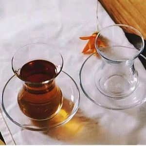 Taza Turca Personalizada para Té Negro, Postre, Pudín, Café, con Plato de Vidrio en Forma de Tulipán - Product Image 4