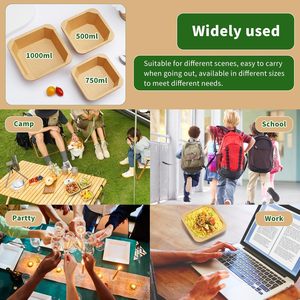 Cartons et bols alimentaires jetables en papier kraft biodégradable, de forme carrée ou octogonale, vente en gros d'usine, impressions personnalisées - Product Image 5