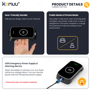 Kemuu Ttlock Keyless Electronic Smart <b>Lock</b> Furniture Rfid Nfc Locker <b>Cabinet</b> Door System With Software for Hotel School Gym A820 - Product Image 2