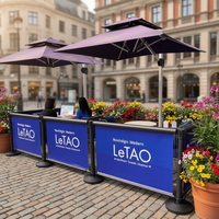 Barrière télescopique remplissable d'eau de 1,0 m, clôture d'activités, ceinture d'isolation, barrière publicitaire mobile personnalisée pour files d'attente extérieures
