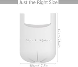 <b>Large</b> Handheld Kitchen Trash Bags for Home, Thickened Vest Style, Leak Proof, Milky White, Suitable Daily Waste Storage - Product Image 3