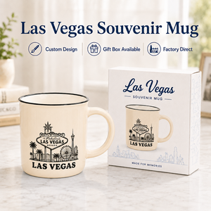 Taza de Café de Cerámica con Diseño de Palmera y Noria de Las Vegas, EE. UU., para Camping, Recuerdo, Personalizable, OEM, ODM, Venta al Por Mayor - Product Image 1