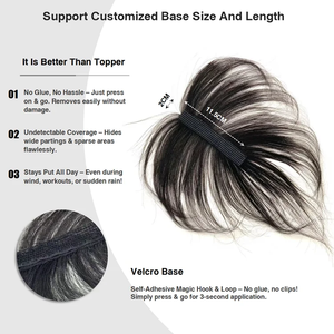 Vente en gros de postiches en <span class=keywords><strong>cheveux</strong></span> humains, postiches à velcro, pièces pour femmes, patchs de <span class=keywords><strong>cheveux</strong></span> naturels humains - Product Image 2