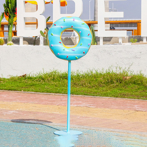 F016 Große Gelbe Donut-Skulptur Moderne Outdoor-Skulptur Verspielte Statue für Öffentliche Räume Stadtpark-Dekoration Anpassbar - Product Image 4