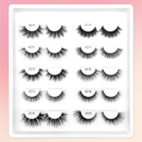 Best-seller Article populaire super moelleux Faux cils végétaliens 3D personnalisables Cils complets en fibres artificielles à longueur mixte