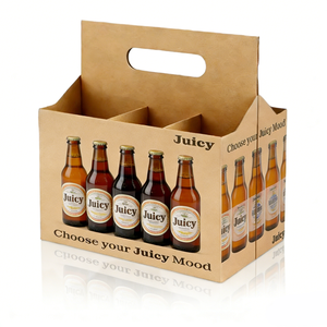 Caja <span class=keywords><strong>de</strong></span> Cartón Reciclable para Seis Botellas <span class=keywords><strong>de</strong></span> Vino o Cerveza, con Logotipo Personalizado al por Mayor, Embalaje Portátil <span class=keywords><strong>de</strong></span> Papel Corrugado con Laminado Mate 8 - Product Image 2