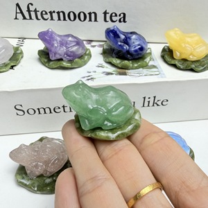 Escultura de Rana Loto de Piedras Semipreciosas Mixtas Pulidas a Mano, Artesanía de Cristal con Opción de Múltiples Materiales para Venta al por Mayor a Tiendas de Cristales - Product Image 3