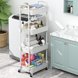FactoryDirect Modern Plastic Rolling Tier Kitchen <b>Cart</b> Standing Type Storage for <b>Tools</b> and Dinnerware Cleaning <b>Tools</b> Included - Product Image 4