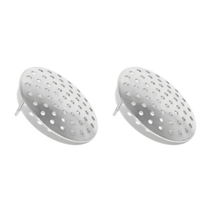 Boucles d'oreilles creuses en acier inoxydable, base en maille, grande taille, accessoires de bijoux DIY - Product Image 4