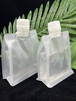 Pochette souple alimentaire mate transparente durable avec bec verseur, sac à jus anti-fuite avec bouchon à vis pour emballage de liquides, lait et condiments