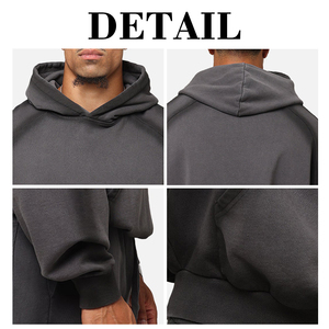 Sudadera con capucha bordada para hombre, de algodón French Terry de alta calidad, estilo vintage, con cremallera, lavado desgastado, personalizada OEM - Product Image 5