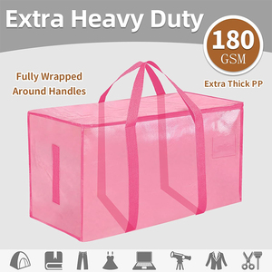 Bolsas de Almacenamiento Impermeables Rosas con Asas y Cierres, Plegables, <span class=keywords><strong>Extra</strong></span> Grandes, Resistentes y Duraderas para Mudanzas en Dormitorios Universitarios - Product Image 2
