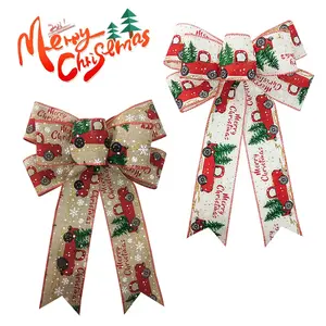 Рождественская лента, классическое украшение, грузовая лента из мешковины, рождественские банты для гирлянды на дереве