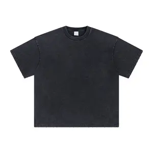 XXXXL Large Men's Wear 2024 Summer Fat Edition Men's Wear Washed Distressed T-shirt Plus Size Fat Loose Men's Short Sleeves