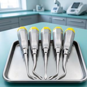 Elevadores Dentales de Acero Inoxidable, Instrumentos Quirúrgicos Manuales con Empuñadura Ergonómica, Color Plateado, Clase I - Product Image 2