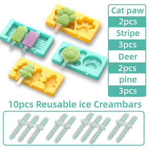 Food Grade BPA Free 4 Cavities Oval E Durable DIY Silicone Mould Popsicle Lolly Ice Cream Mold - Product Image 5