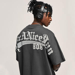 सादा रंग ओवरसाइज टी-शर्ट मैन स्ट्रीटवियर कस्टम मुद्रित ग्राफिक टी-शर्ट थोक शर्ट निर्माता पुरुषों गर्मियों के कपड़े - Product Image 1