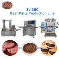 Machine automatique SV-380 pour la fabrication de galettes de bœuf, ligne de transformation de bœuf frit commerciale pour le marché mondial de la restauration rapide et les usines