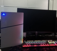 RGB Logo LED Licht für PS5 Slim Konsole beleuchtetes LED Logo mit Musiksync DIY Dekoration für Playstation 5 Slim Zubehör