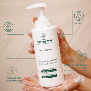 Shampoo anti-chute FARMA DORSCH 500 ml pour cheveux normaux à secs avec biotine, shampooing bio pour adultes - Product Image 4