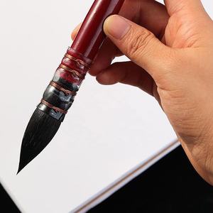 高品質ナイロン毛 水彩画筆 1本 | 木軸 アーティスト向け 絵画・スケッチ用 フレンチスタイル ブラシ - Product Image 5