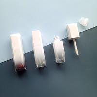 LZ Pack Promotion Prix Gradient Noir Blanc Rose 5ml Carré Lip Tint Container Personnalisé Cute Lip Gloss Tubes et Boîte d'Emballage