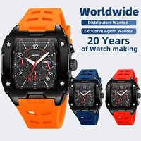 SKMEI 9345 Quadratische Herren-Quarzarmbanduhr mit Weichem Silikonarmband, Analoge Männer-Armbanduhr für Alltag und Geschäft, Individuelles Logo, Großhandel