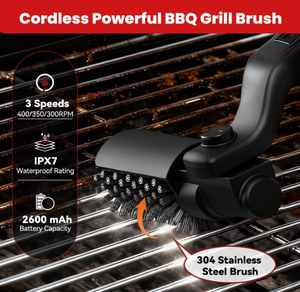 Cepillo Eléctrico Giratorio para Parrilla, Sin Desprendimiento de Cerdas, Acero Inoxidable 304, Cepillo para Parrilla de Barbacoa - Product Image 3