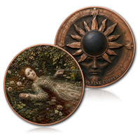 Pièce de monnaie artistique en cuivre en vrac 1OZ 999 fin, relief 3D, pièce de collection ronde colorée pour la vente en gros