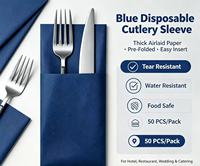 Serviettes de table jetables en papier Airlaid bleu marine de qualité supérieure, 1 pli, 8 plisures, résistantes à la déchirure, pour la restauration en gros, les événements d'entreprise et hôteliers