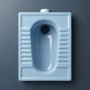 Casserole accroupie en céramique bleu ciel rustique Orissa-Toilette de WC de qualité d'exportation au meilleur prix FOB de l'Inde - Product Image 3