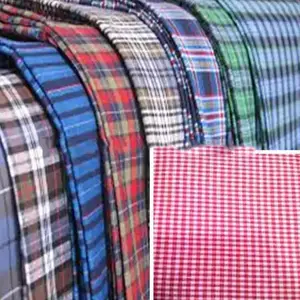 Cheap check school uniform fabric poly 65% cotton 35% school uniform fabric work wear fabric supplier