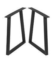 Pieds de table/bureau rectangulaires en métal noir robuste et moderne pour la maison, le bureau, le salon, la chambre, la salle de bain, la salle à manger