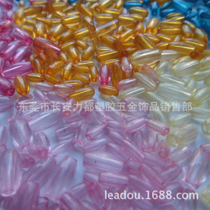 Cuentas de arroz de superficie lisa transparente Lidu, plástico, forma de oliva, acrílico, accesorios para el comercio de cuentas - Product Image 2