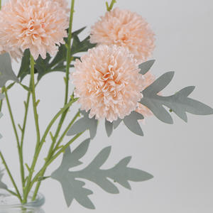 Flor de Crisantemo Artificial de Seda, de 3 Cabezas, Alta Simulación, Estilo Natural, para Decoración del Hogar, Bodas, Fotografía al Aire Libre - Product Image 4