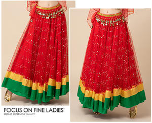 Falda de Gasa Multicolor para Mujer, Impresionante Conjunto de Disfraz para Actuaciones de <span class=keywords><strong>Flamenco</strong></span> y Baile de Salón, para Adultos - Product Image 2